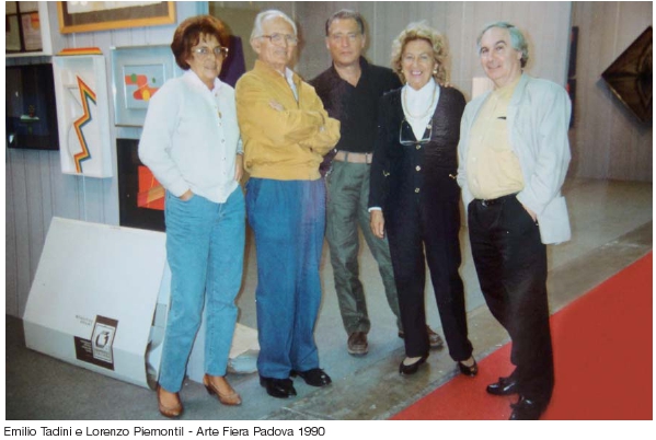 Emilio Tadini al centro e il primo a destra Lorenzo Piemonti